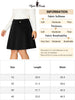 A Line Woven Elastic Waist Button Decor Skirt