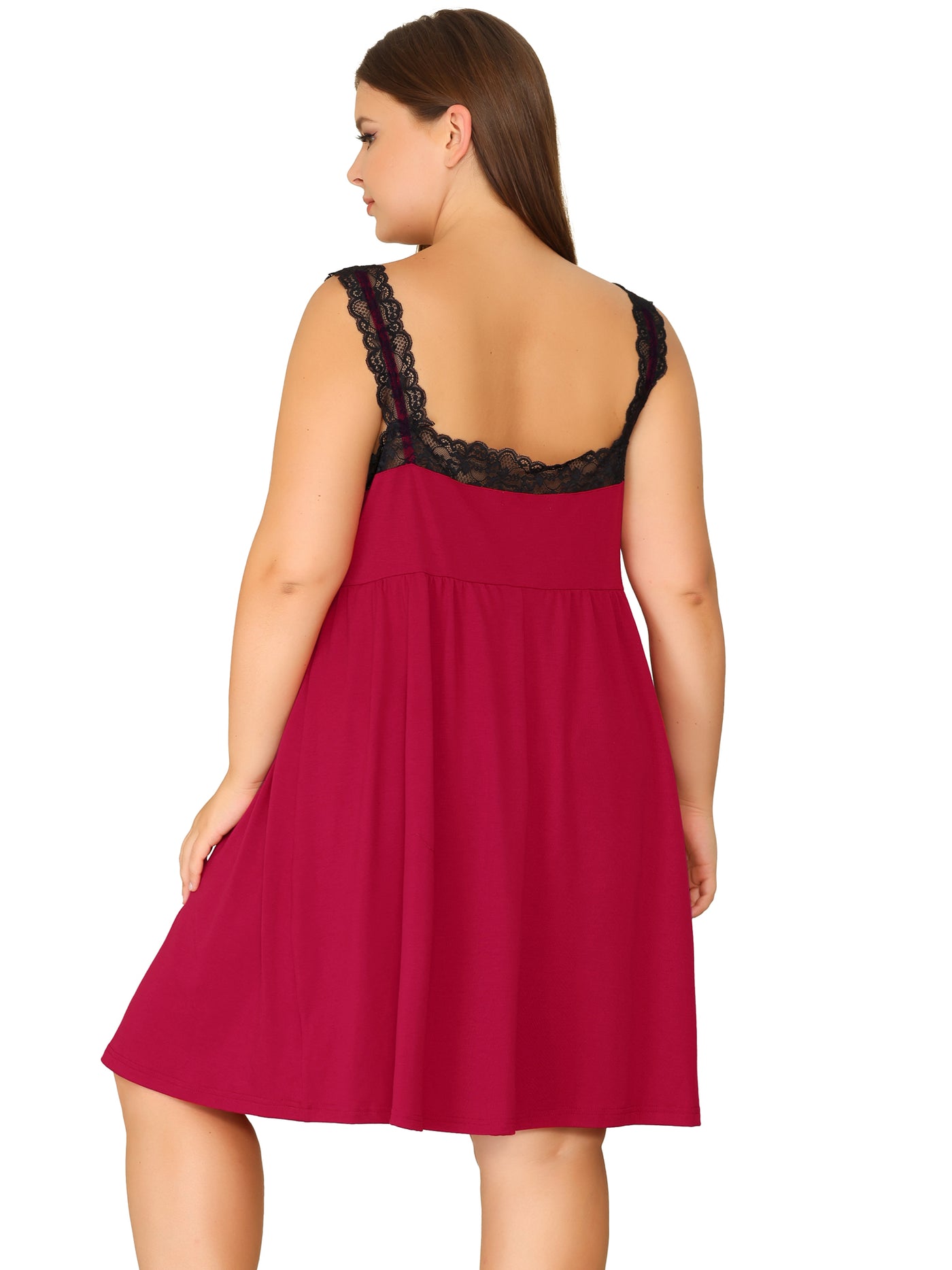 Bublédon Plus Size Cami Nightgown Lace Sleep Above Knee Lounge Nightgowns