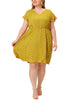 Rayon V Neck Short Sleeve Floral Print Curve Dress
