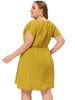 Rayon V Neck Short Sleeve Floral Print Curve Dress