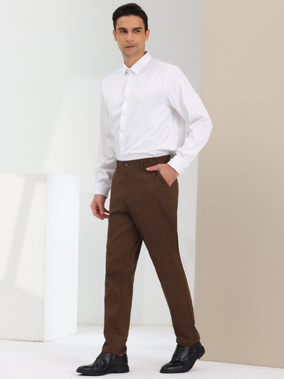 Men's Dress Pants Classic Fit Flat Front Solid Color Prom Trousers