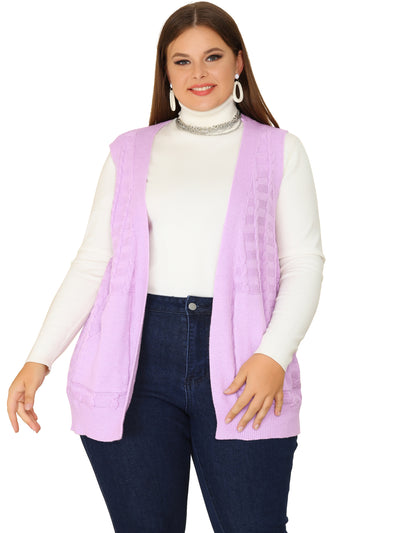 Plus Size Cardigans for Womens Open Front Chunky Knit Cardigan Sweater Outwear