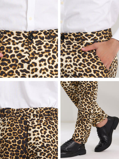 Men's Animal Printed Flat Front Party Prom Dress Pants