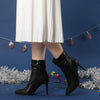 Perphy Slouchy Pointed Toe Side Zip Stiletto Heel Ankle Boots