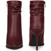 Perphy Slouchy Pointed Toe Side Zip Stiletto Heel Ankle Boots