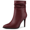 Perphy Slouchy Pointed Toe Side Zip Stiletto Heel Ankle Boots
