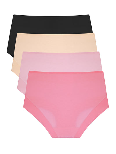 Bublédon Women's High Waist Briefs Underwear Soft Breathable Seamless Hipster Panties