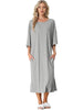 Womens Sleepshirt Nightshirt 3/4 Sleeve Nightgown Sleep Shirt Dress