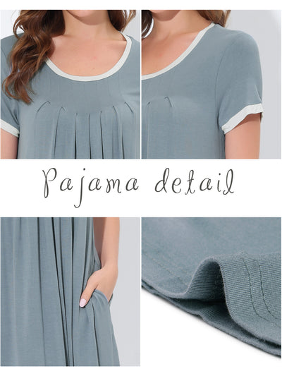 Women's Sleepwear Pajama Dress Soft Nightshirt with Pockets Lounge Nightgown