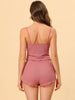 Pajama Sleeveless Crop Tank Tops and Shorts Strtechy 2pcs Lounge Set