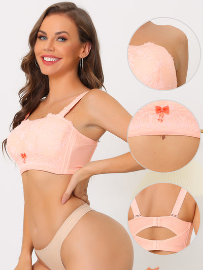 Invisible Bandeau Bra Strapless Buckle Lift Insert Lace Bralette