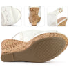 Perphy Lace Platform Heel Slingback Wedges Sandals for Women