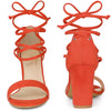 Perphy Strappy Lace Up Chunky High Heel Sandals for Women