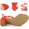 Perphy Strappy Lace Up Chunky High Heel Sandals for Women