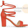 Perphy Strappy Lace Up Chunky High Heel Sandals for Women