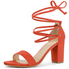 Perphy Strappy Lace Up Chunky High Heel Sandals for Women