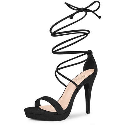 Platform Stiletto Heels Lace Up Sandals for Women