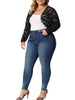 Plus Size Sheer Long Sleeve Open Front Cardigan Floral Lace Shrug