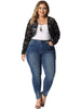 Plus Size Sheer Long Sleeve Open Front Cardigan Floral Lace Shrug