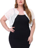 Knit H Line Round Neck Short Sleeve Shrug