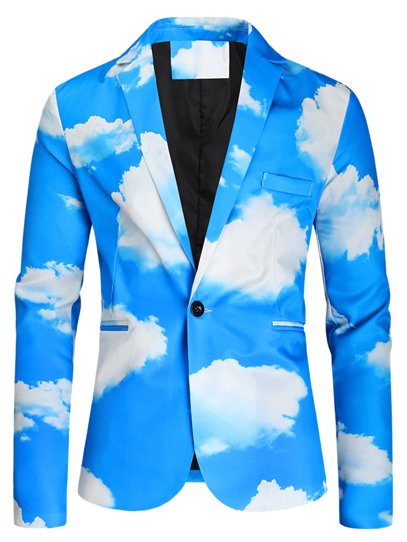 Bublédon Casual Printed Blazer for Men's Patterned Slim Fit Prom Formal Sports Coat