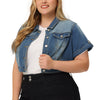 Denim Relax Fit Short Sleeve Crop Jacket
