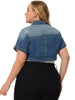 Denim Relax Fit Short Sleeve Crop Jacket