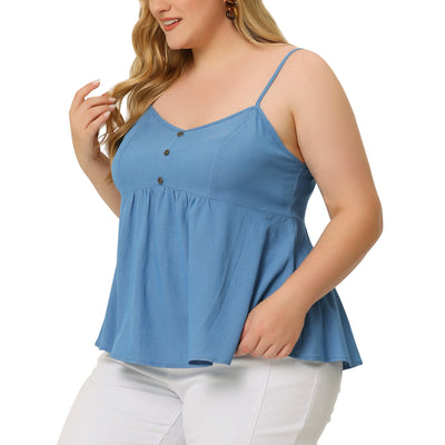 Chambray Relax Fit Button Decor Camisole