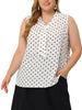 Woven H Line Polka Dot V Neck Sleeveless Blouse