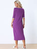Womens Sleepwear Lounge Long Dress with Pockets Soft Nightshirt Pajama Nightgown