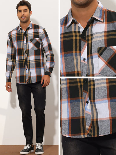 Men's Plaid Casual Long Sleeve Button Up Western Checkered Shirts