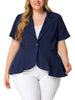 Knit X Line Notched Lapel Short Sleeve Blazer