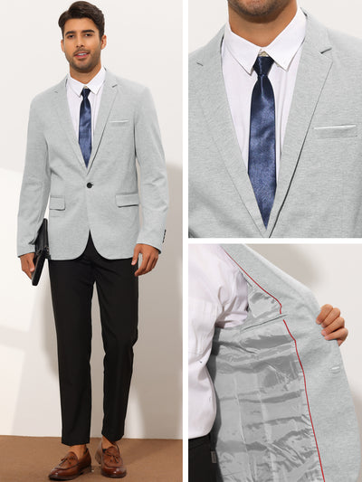 Men's Business Slim Fit One Button Solid Color Office Blazer