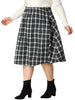 A Line Below The Knee Woven Tartan Flare Skirt