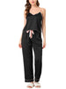 Home Clothes Suspenders Soft Ice Silk Pajamas 3 Pieces Set