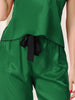 Home Clothes Suspenders Soft Ice Silk Pajamas 3 Pieces Set