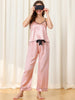 Home Clothes Suspenders Soft Ice Silk Pajamas 3 Pieces Set