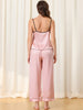 Home Clothes Suspenders Soft Ice Silk Pajamas 3 Pieces Set