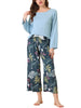 Womens 2pcs Long Sleeve Capri Pants Floral Lounge Set Sleepwear Pajama Sets