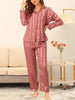 Womens Satin Sleepwear Soft Button Down Nightwear with Pants Pajama Set