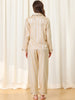 Womens Satin Sleepwear Soft Button Down Nightwear with Pants Pajama Set