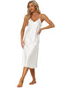 Womens Satin Pajama Nightdress Nightshirt Sleepwear V-Neck Lounge Nightgown