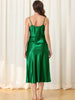Womens Satin Pajama Nightdress Nightshirt Sleepwear V-Neck Lounge Nightgown