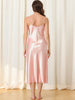 Womens Satin Pajama Nightdress Nightshirt Sleepwear V-Neck Lounge Nightgown