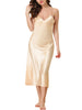 Womens Satin Pajama Nightdress Nightshirt Sleepwear V-Neck Lounge Nightgown