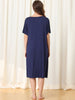 Womens Short Sleeve Nightshirt Button Down Nightgown Sleepwear Pajama Dress