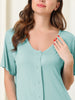 Womens Short Sleeve Nightshirt Button Down Nightgown Sleepwear Pajama Dress