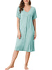Womens Short Sleeve Nightshirt Button Down Nightgown Sleepwear Pajama Dress