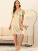 Womens Satin Sleepwear Pajama Dress Nightshirt Soft Lounge Nightgowns