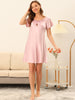 Womens Satin Sleepwear Pajama Dress Nightshirt Soft Lounge Nightgowns
